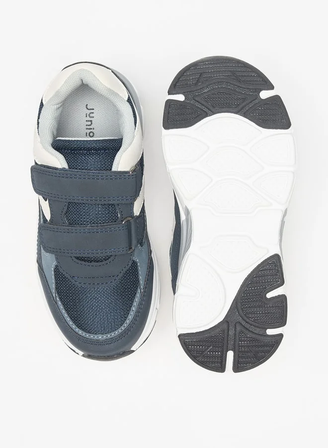 جونيورز Mesh Panelled Sneakers with Hook and Loop Closure