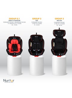 Nurtur Ultra Baby Kids 4in1 Car Seat 360 Rotation ISOFIX  9Level Adjustable Headrest and Canopy 0 months to 12 years Upto 36kg Official Product  - Image 5