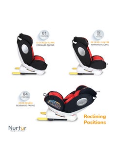 Nurtur Ultra Baby Kids 4in1 Car Seat 360 Rotation ISOFIX  9Level Adjustable Headrest and Canopy 0 months to 12 years Upto 36kg Official Product  - Image 4