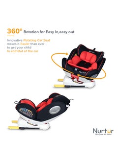 Nurtur Ultra Baby Kids 4in1 Car Seat 360 Rotation ISOFIX  9Level Adjustable Headrest and Canopy 0 months to 12 years Upto 36kg Official Product  - Image 3