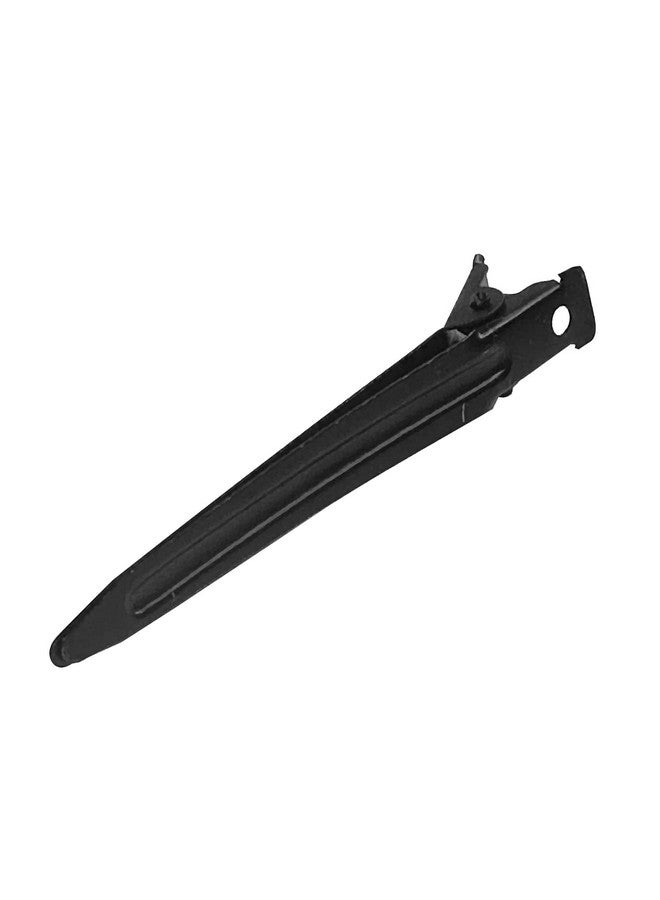 LOOKSEVEN 12Pcs Duck Billed Clips 2.75 Inches Rustproof Metal Alligator Curl Clips With Holes For Hair Styling Hair Coloring Medium Black - Image 3