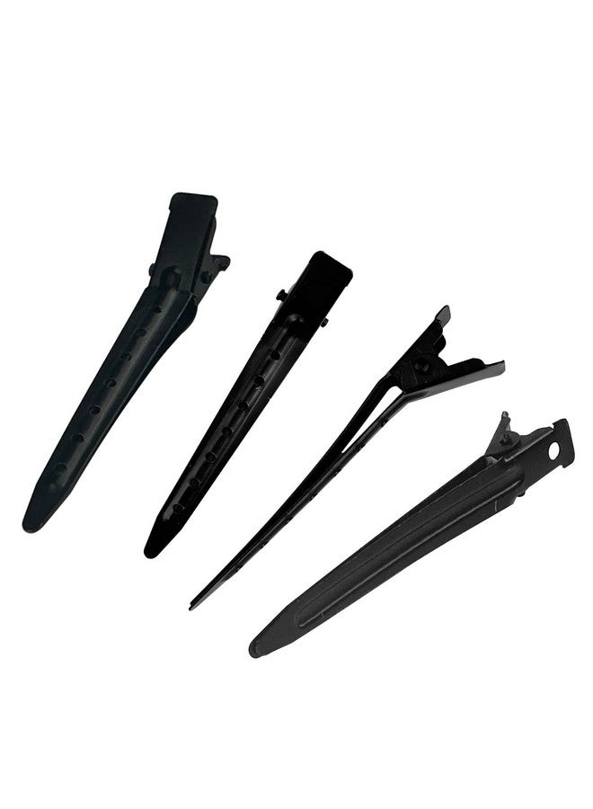 LOOKSEVEN 12Pcs Duck Billed Clips 2.75 Inches Rustproof Metal Alligator Curl Clips With Holes For Hair Styling Hair Coloring Medium Black - Image 5
