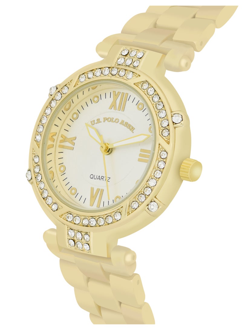 U.S. Polo Assn. Women's Quartz Analog gold plated watch and bracelet set - Image 2