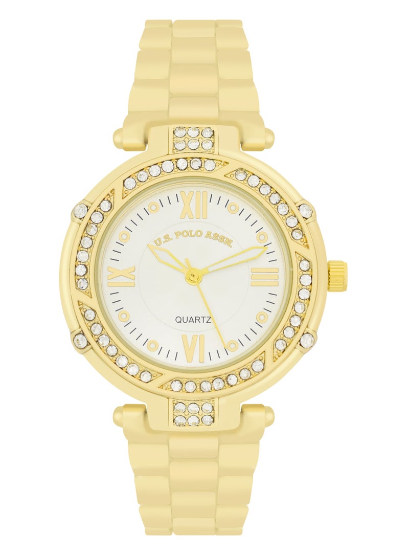 U.S. Polo Assn. Women's Quartz Analog gold plated watch and bracelet set - Image 3