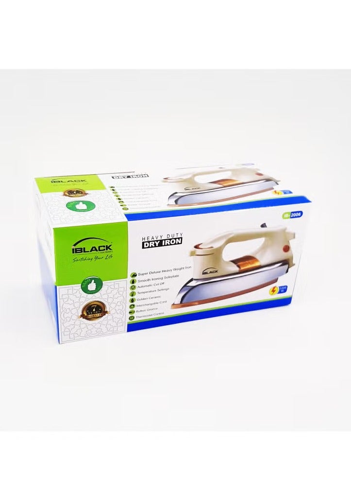 iBLACK i BLACK IB2006 Heavy Duty Dry Iron, 1200W - Image 2