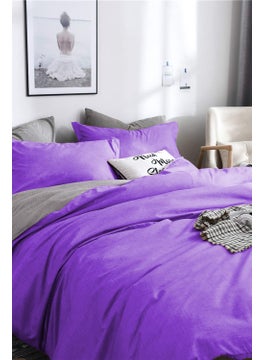 Alla Turca Double Ranforce Double Sided Duvet Cover Set - Without Sheets - Purple/gray 