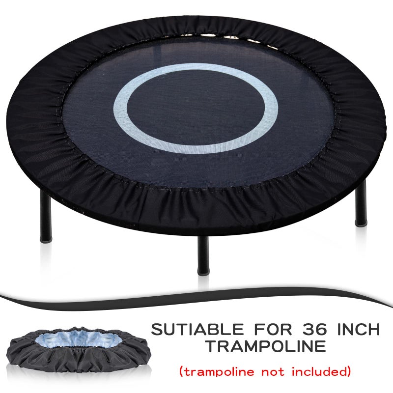 Tatuo Trampoline Spring Cover Round Small Trampoline Replacement Safety Cover 600D Oxford Cloth Optional For Serviceable Waterproof Frame For Home(36 Inch-6 Hole,Black) - Image 2