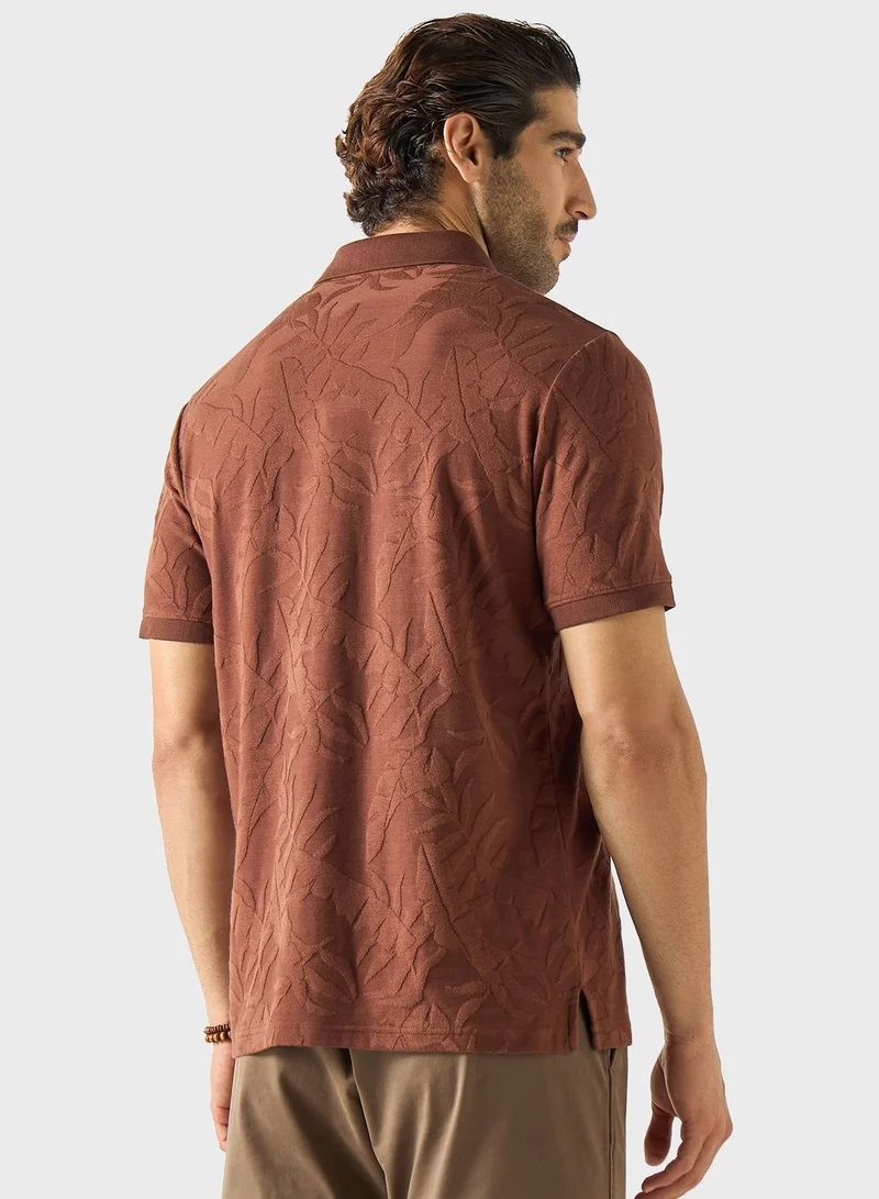 ايكونيك Textured Polo Shirt