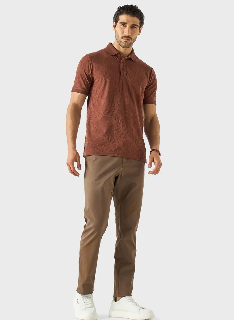 ايكونيك Textured Polo Shirt
