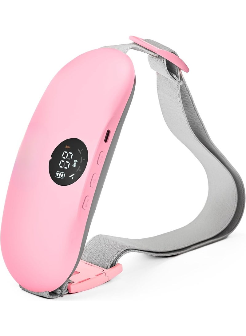 وسادة تدفئة ومساج محمولة لتخفيف آلام الدورة الشهرية، لاسلكية، مع 3 مستويات حرارة و3 أوضاع مساج، شاشة LED كبيرة، مؤشر البطارية ودرجة الحرارة - Image 1