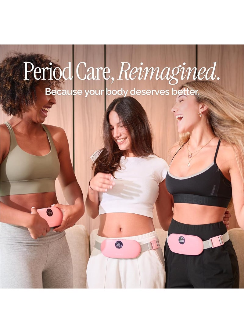 وسادة تدفئة ومساج محمولة لتخفيف آلام الدورة الشهرية، لاسلكية، مع 3 مستويات حرارة و3 أوضاع مساج، شاشة LED كبيرة، مؤشر البطارية ودرجة الحرارة - Image 2