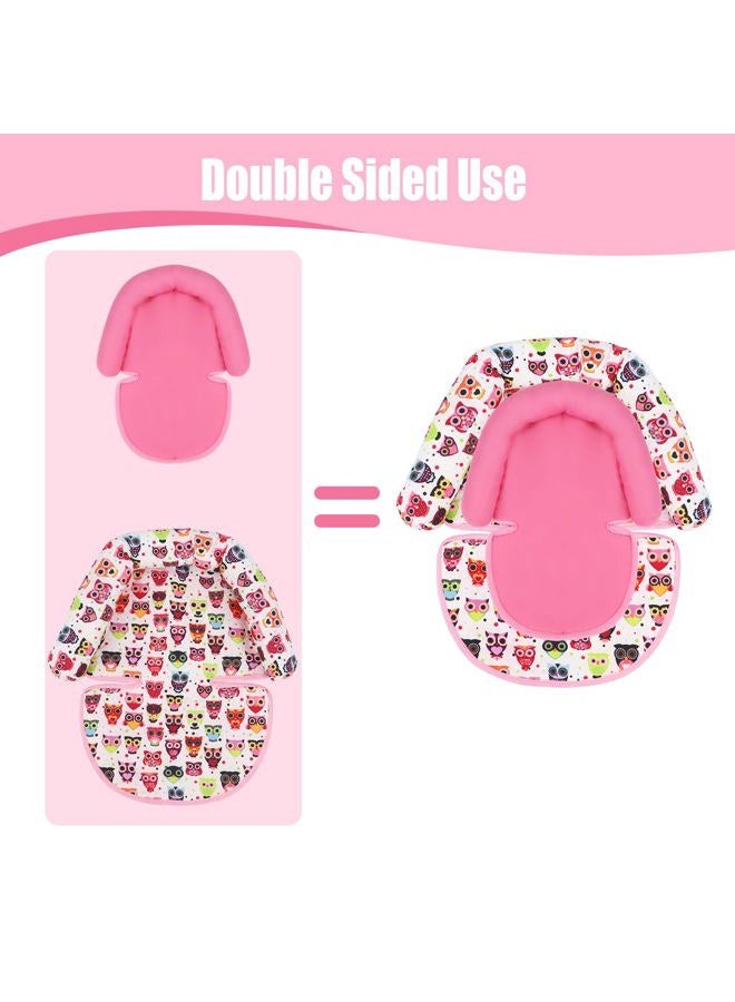 KAKIBLIN Toddler Head Support for Car Seat, Infant Car Seat Insert, Baby Soft Neck and Body Support Pillow for Carseat, Pink  - Image 5