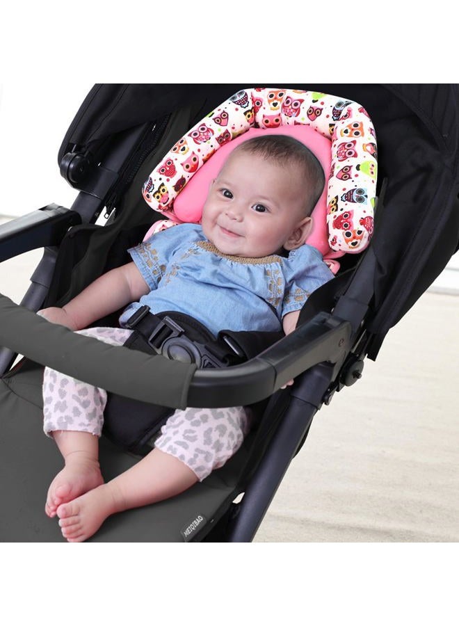 KAKIBLIN Toddler Head Support for Car Seat, Infant Car Seat Insert, Baby Soft Neck and Body Support Pillow for Carseat, Pink  - Image 1