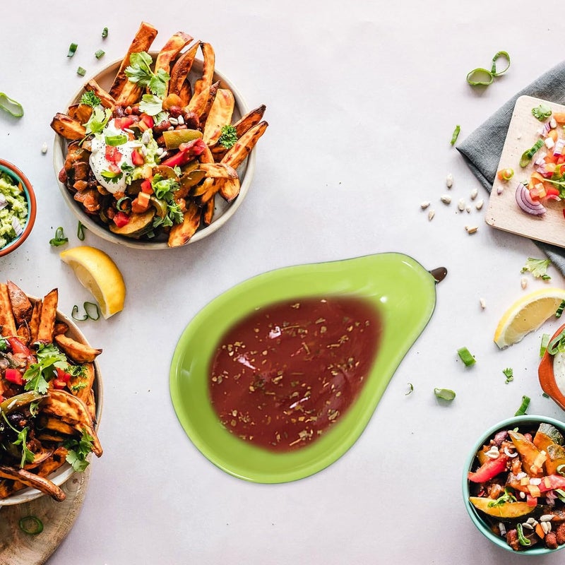 Cabilock Avocado Bowl  Ceramic Guavocado ChipNDip Dish Avocado Shaped Serving Plate Sauce Dish Dip Bowls for Fruits Salads Dessert Appetizers - Image 2