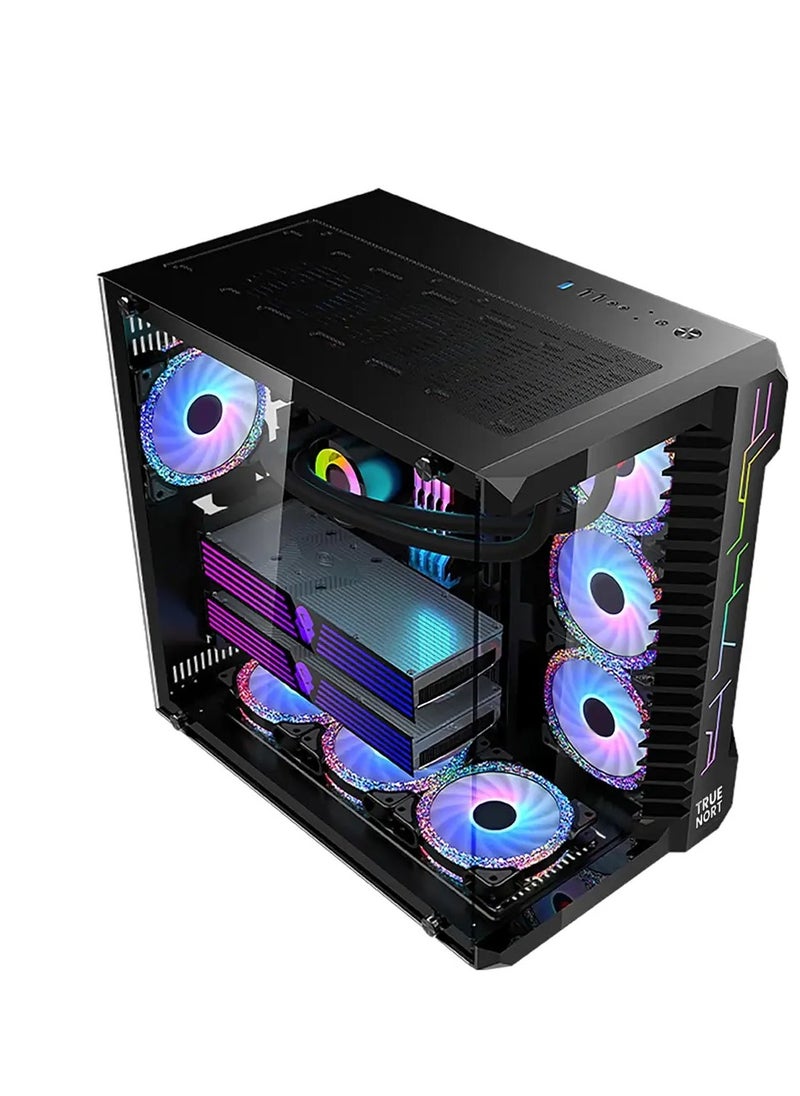 Truenort TrueNort Bruce III 4 pcs 120MM ARGB Fans with Controller Tempered Glass E-ATX Mid Tower Computer PC Case  - Image 1