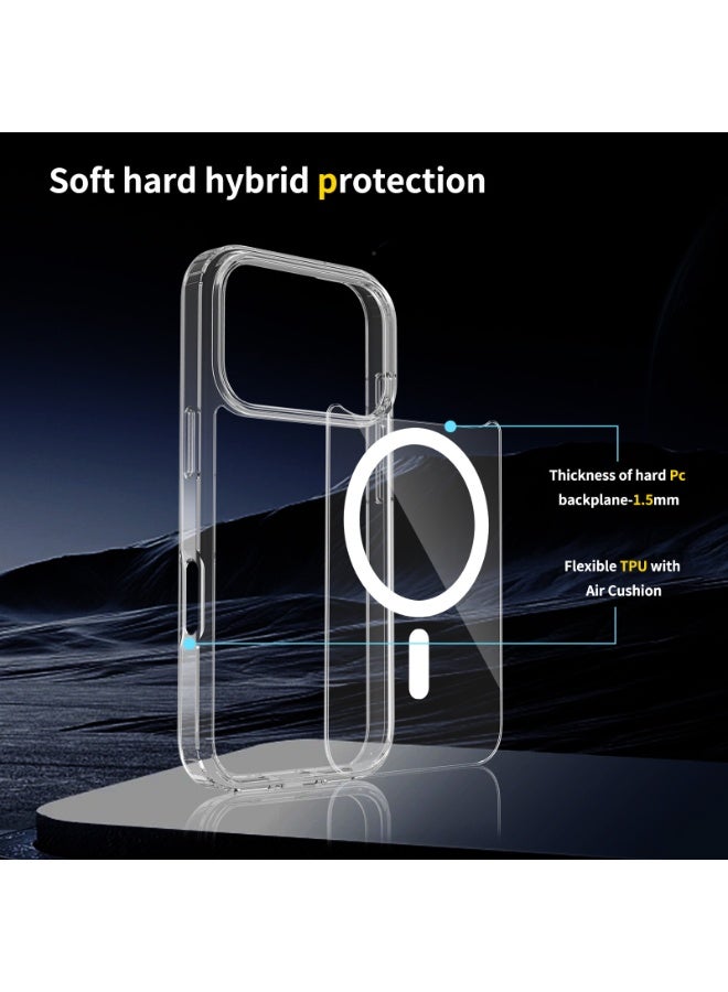 NIBEMINENT Shock Resistant Hard Shell Protection Case With Magsafe For iPhone 16 Pro, Transparent - Image 2