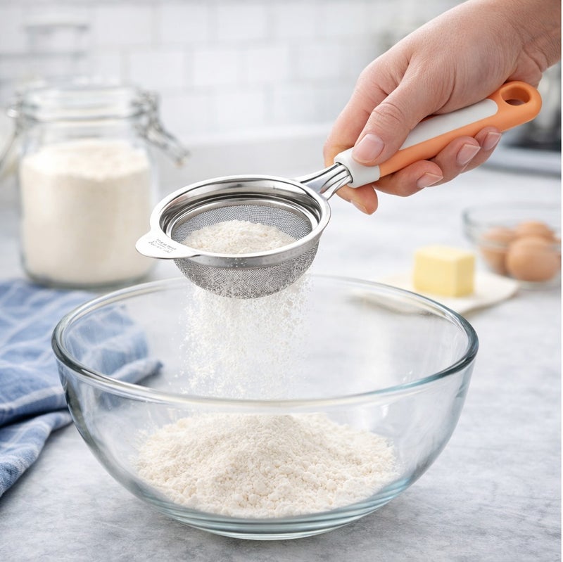 ديسينت ديسنت ستينلس ستيل تي ستراينر ويذ فاين ميش آند هيت ريزِستَنت هاندل | رييوزبل تي فلتر فور لوس تي، هيربس آند سبايسز - Image 5