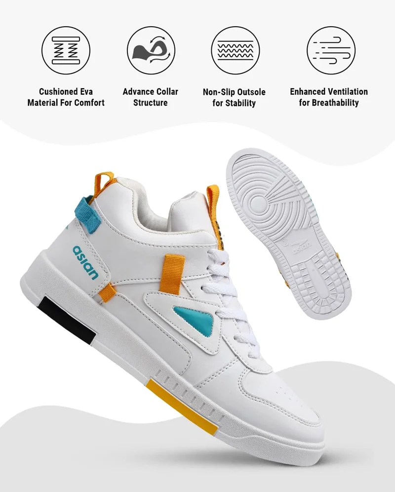 Asian White Mustard Sneakers for Men and Boys