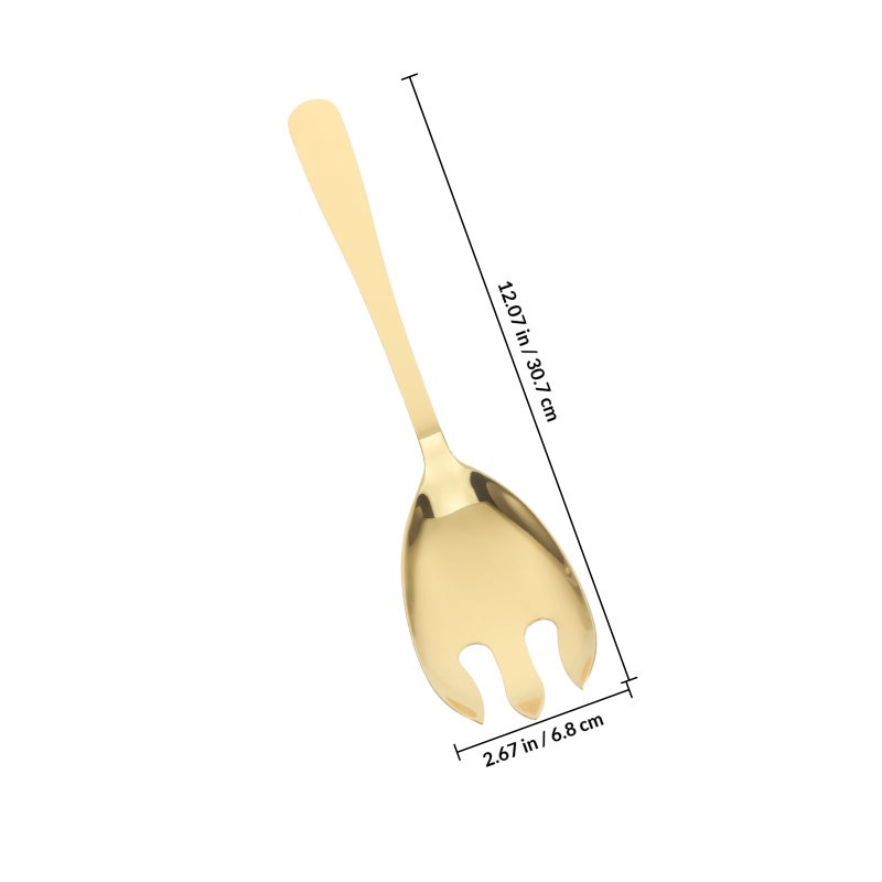 2pcs Stainless Steel Salad Serving Set Salad Fork and Spoon Salad Fork Salad Mixing Dinner Spoon Kitchen Cooking Utensil for Food - Image 2