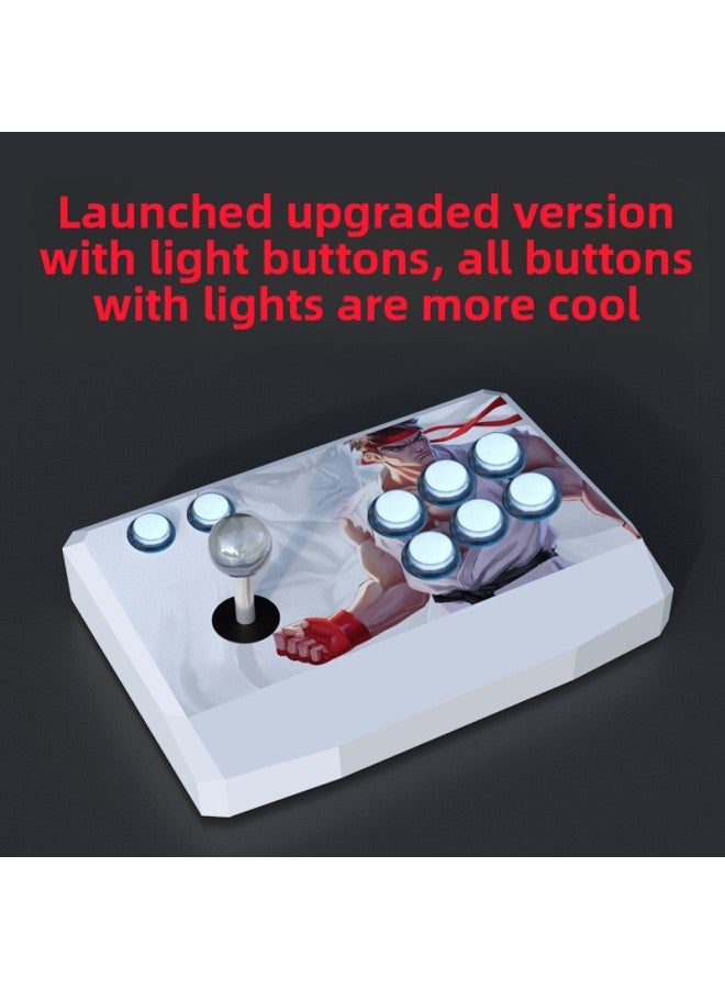 Wireless Arcade Rocker Computer Mobile Phone Tablet Fighting Three And Rocker Boxing Emperor 97 Home Game Console-Product Color:Red Devils-Red Button With Light  - Image 2
