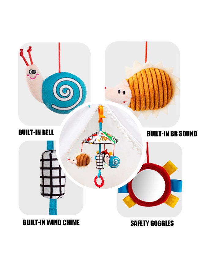 Mejora Baby Stroller Hanger, Wind Chime, Newborn Bed Bell, Bed Hanger, Soothing and Educational Rattle, Umbrella,Car Hang Bed Bell Toy,Parachute - Hedgehog - Image 4
