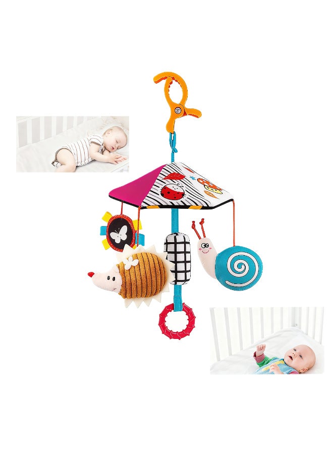 Mejora Baby Stroller Hanger, Wind Chime, Newborn Bed Bell, Bed Hanger, Soothing and Educational Rattle, Umbrella,Car Hang Bed Bell Toy,Parachute - Hedgehog - Image 1