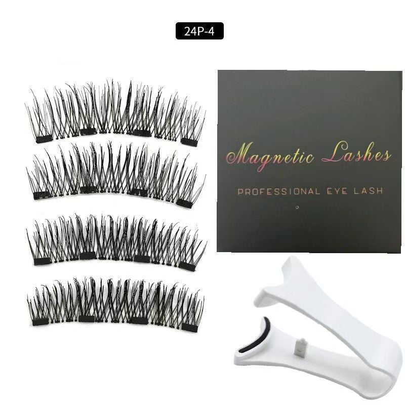 foreign trade explosions manufacturers direct supply glue-free supernatural 4 magnetic 3D magnetic eyelashes - Image 3