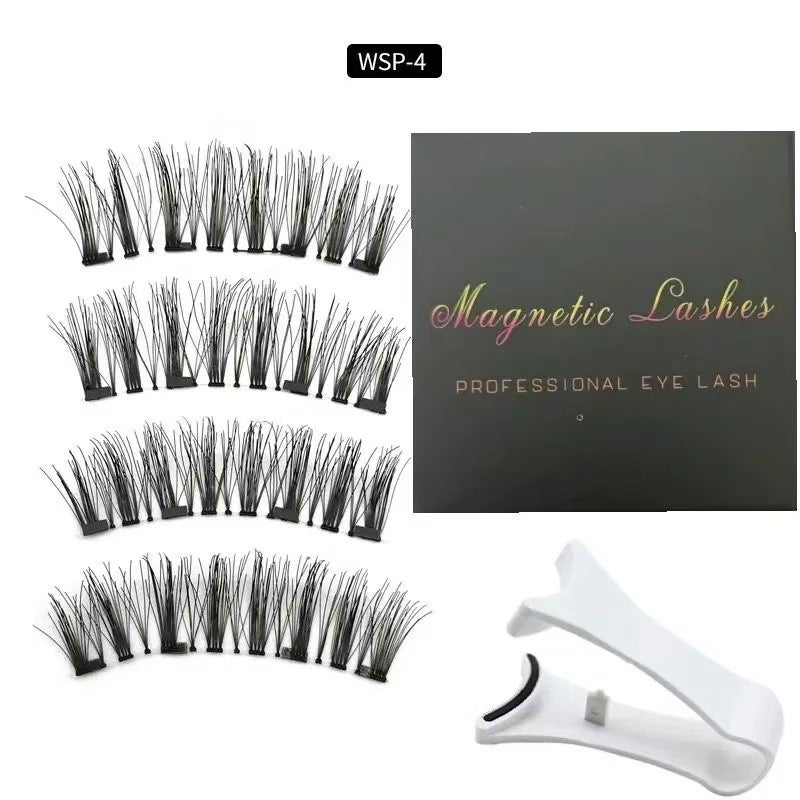 foreign trade explosions manufacturers direct supply glue-free supernatural 4 magnetic 3D magnetic eyelashes - Image 5