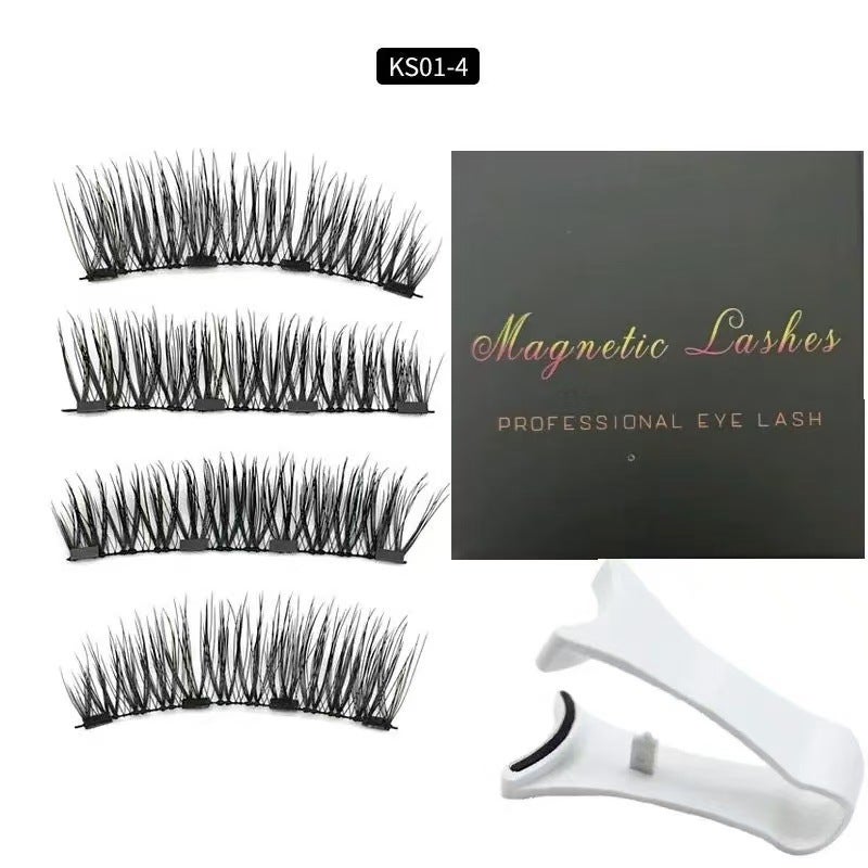foreign trade explosions manufacturers direct supply glue-free supernatural 4 magnetic 3D magnetic eyelashes - Image 4