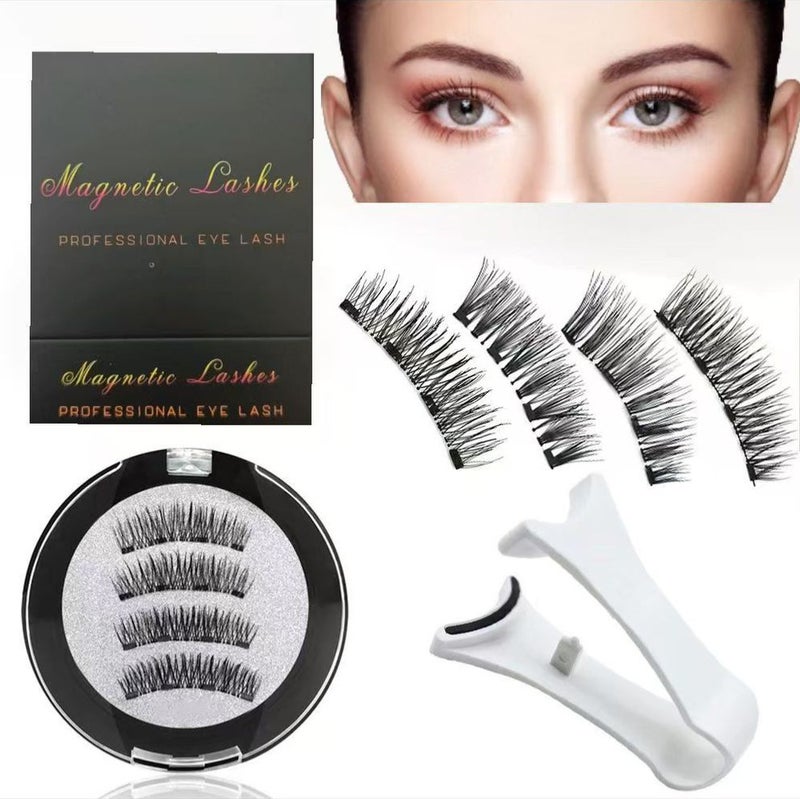 foreign trade explosions manufacturers direct supply glue-free supernatural 4 magnetic 3D magnetic eyelashes - Image 2