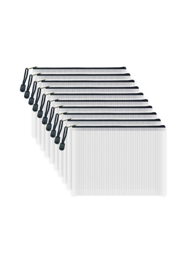 10 Pcs File Bags, Suitable For Office, School, And Board Game Storage Bags (A4 Size 13.4 X 9.4 Inches, Black+White) - Image 1