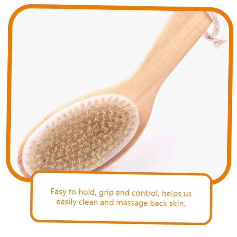 Long Handle Body Brush Set With Exfoliating Stone For Deep Skin Cleaning And Circulation - Image 3