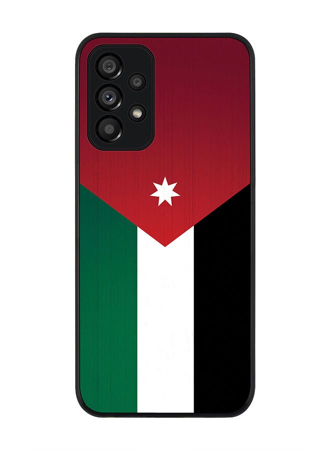 Stylizedd Rugged Black edge case for Samsung Galaxy A73 5G Slim fit Soft Case Flexible Rubber Edges Anti Drop TPU Gel Thin Cover - Flag Of Jordan - Image 1