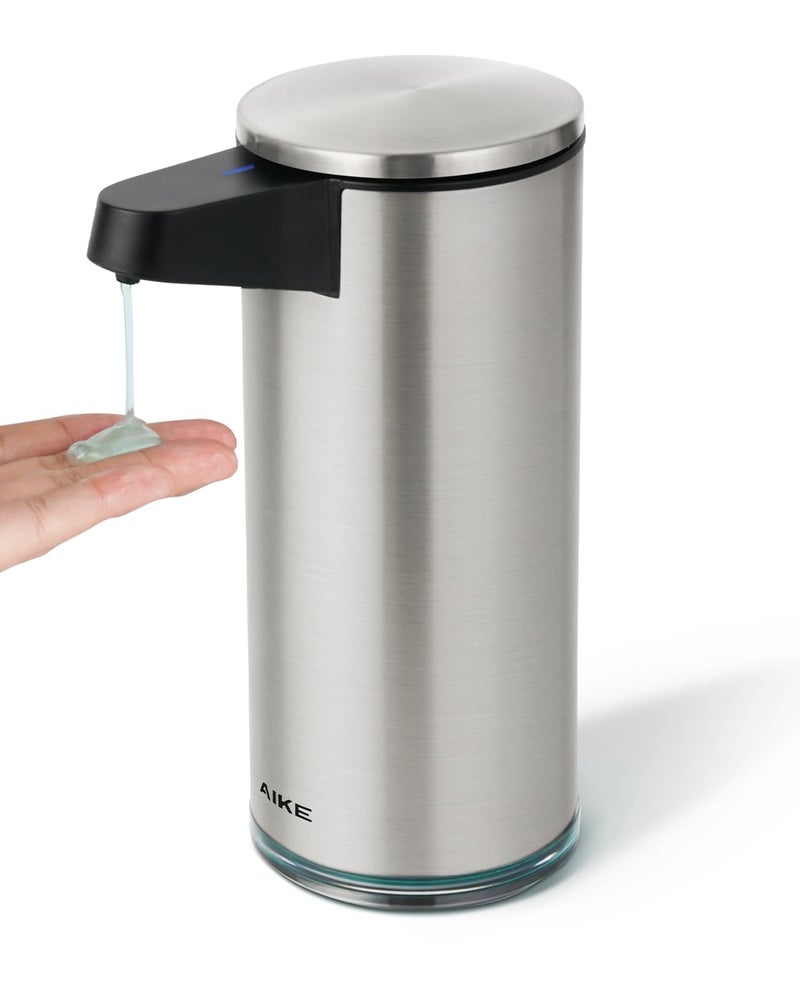 AIKE SensePro Automatic Soap Dispenser, USB-C Rechargeable, Brushed Stainless Steel, 380 ml for Liquid Soap - Image 1