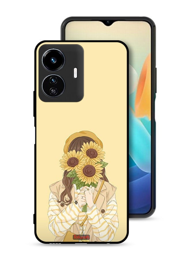 Tolwak Vivo Y77 5G Protective Case Cover Hide Face With Sunflowers - Image 1