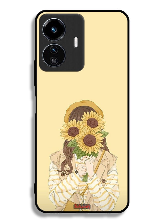 Tolwak Vivo Y77 5G Protective Case Cover Hide Face With Sunflowers - Image 2