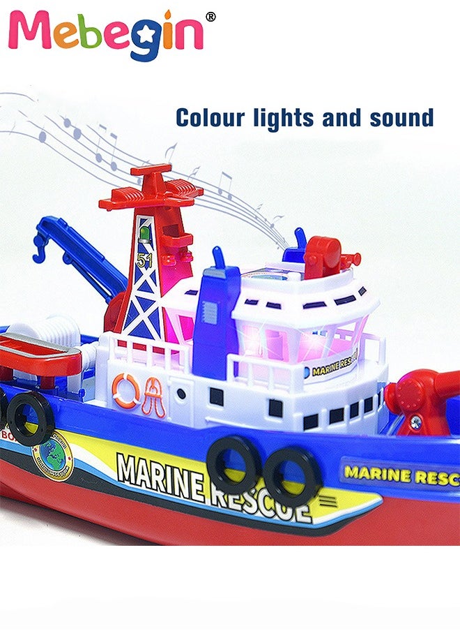 MEBEGIN Electric Marine Fireboat Toy, Bath Pool Boat Float with Water Sprinkler, Colorful Ship Toy with Lights Sound Gift for Children Above 3 Years Old(Batteries Not Included)  - Image 2