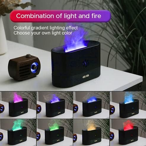 Harions 7 Color Flame Diffuser HumidifierAuto Off 180Ml Essential Oil Diffuser For HomeOfficeSpaGym with AutoOff Protection WHITE - Image 3