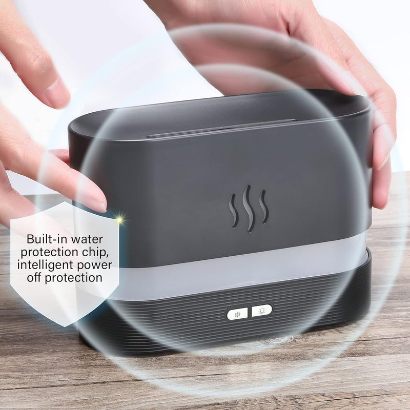 Harions 7 Color Flame Diffuser HumidifierAuto Off 180Ml Essential Oil Diffuser For HomeOfficeSpaGym with AutoOff Protection WHITE - Image 4