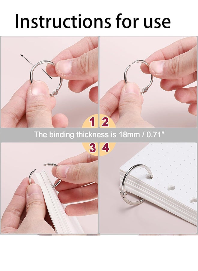 KANGLI 1 Pcs Single Hole Paper Punch Chrome，10 Pcs Loose Leaf Binder Rings 20mm - Image 4