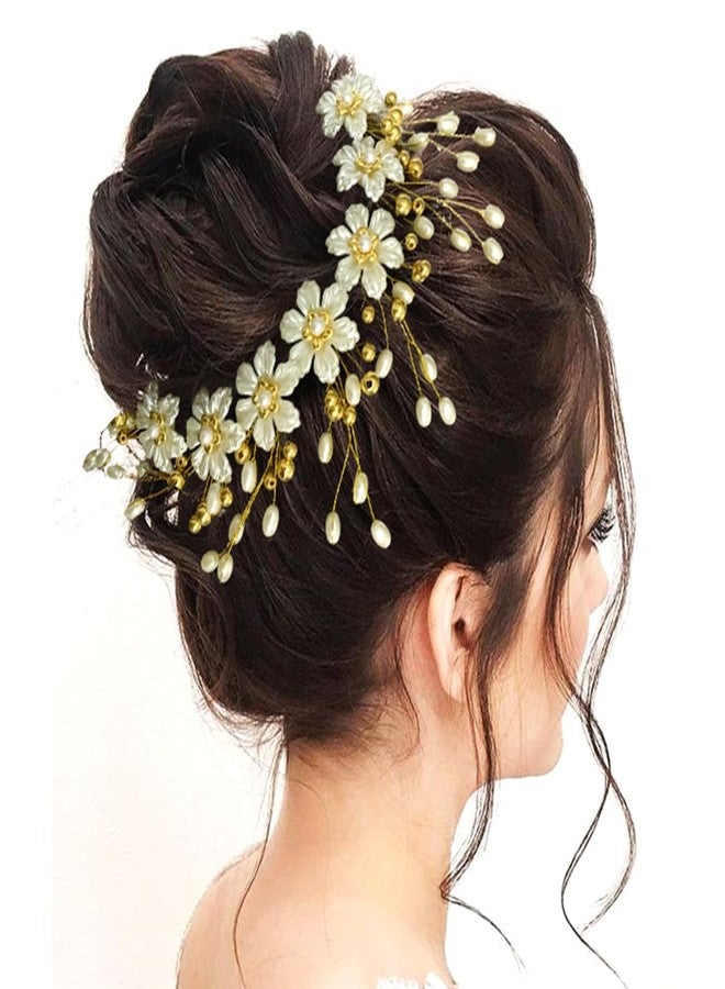Ansh Attractive Artificial Metal Hair Pins | Gold Stone with Surrounded Flower & Pearls Clips/Juda Pins | Hair Accessories for Women & Girls (Combo Pack of 2209 & 2212) - Image 2