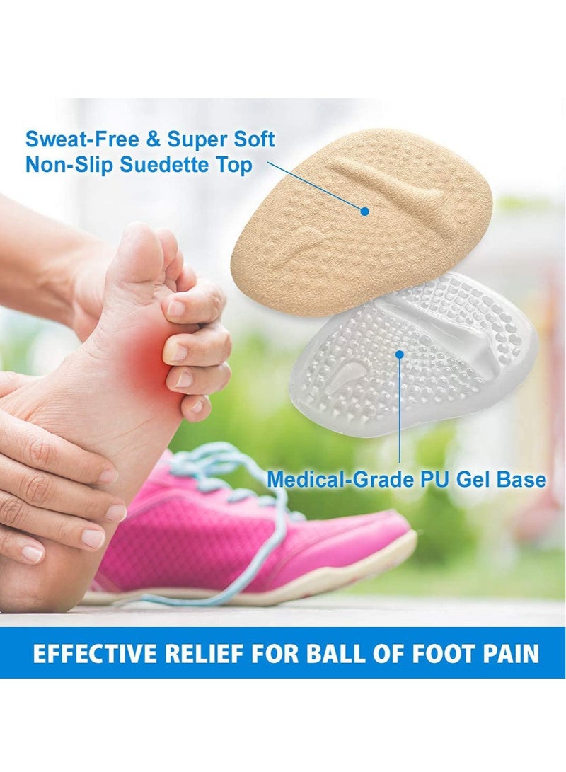 Metatarsal Pads, Gel Sleeves Forefoot Pads, Ball of Foot Cushions Shoe Inserts for High Heels Comfort. Slide-Proof, Reusable Feet Pad Shoe Insoles for All Day Pain Relief (3Pcs) - Image 3