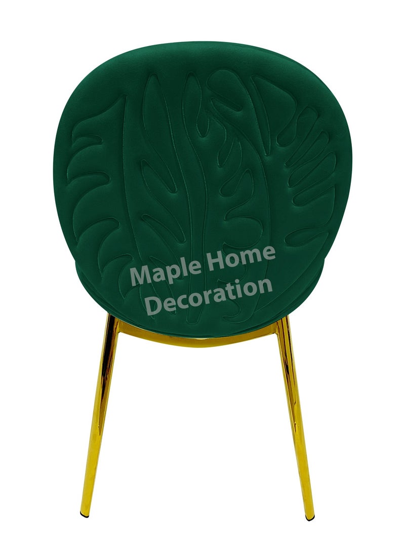 MAPLE HOME DECORATION Maple Home Velvet Dining Chair Upholstered Comfortable Cushion Armless Chair Dining Living Room Furniture  - Image 4