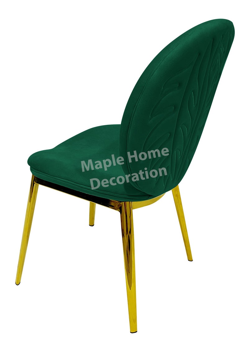 MAPLE HOME DECORATION Maple Home Velvet Dining Chair Upholstered Comfortable Cushion Armless Chair Dining Living Room Furniture  - Image 3