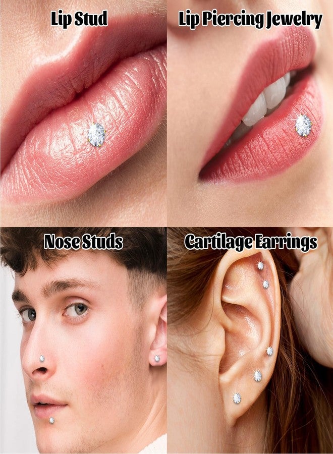 Telooco Gold Labret Jewelry 18G Medusa Piercing Jewelry Stainless Steel Nose Rings Studs Internally Threaded Lip Rings - Image 4