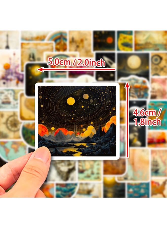 الأزرق جي دبليو بيع 50 ملصق خريطة العالم الكتابة على الجدران حقيبة الكمبيوتر المحمول القيثارة القرطاسية DIY ملصق مقاوم للماء - Image 3