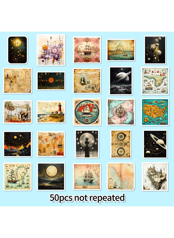 الأزرق جي دبليو بيع 50 ملصق خريطة العالم الكتابة على الجدران حقيبة الكمبيوتر المحمول القيثارة القرطاسية DIY ملصق مقاوم للماء - Image 5