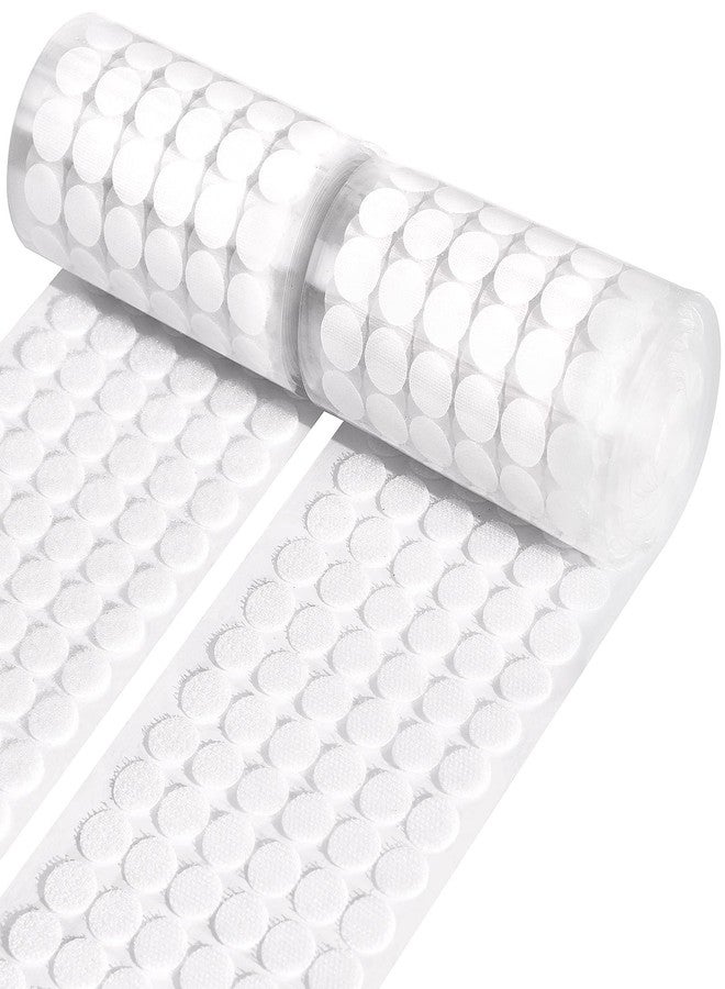 WXBOOM Self Adhesive Dots 2000pcs (1000 Pairs) 0.59" Diameter White Hook & Loop Dots Waterproof Sticky Back Nylon for School Classroom Office Home 15mm - Image 1