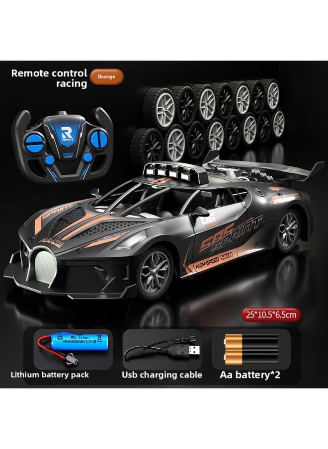 Generic Children's Toy Rc Car 27mhz Frequency High-speed Driving Ability-Color:Large [Orange] Sports Car-Proportion:# Two Battery#  - Image 1