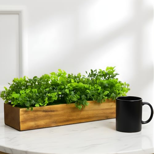 fancymart Artificial Gardenia Plant Bunch in Wood Planter, Home and Office Decor Plants for Decoration, Realistic Green Decorative for Interior, Living Room, Office Desk -8135 - Image 1